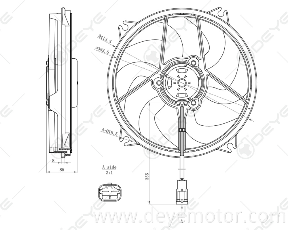 1253.C0 new arrival electric auto radiator cooling fans for PEUGEOT 307